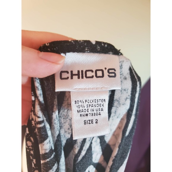 Chico's Size 2 L Animal Print Wrap Top - Picture 3 of 4